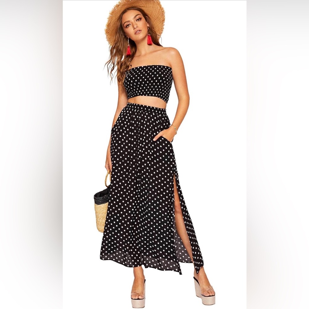 2 piece crop top and maxi skirt